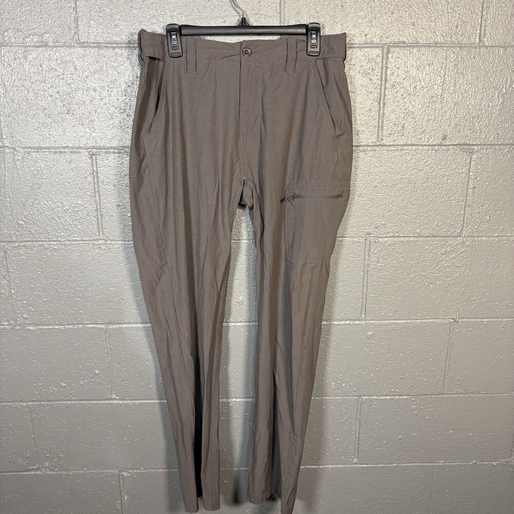 Huk Performance Pants Mens M Gray Fishing Hiking Stretch Quick Dry Utility Zip